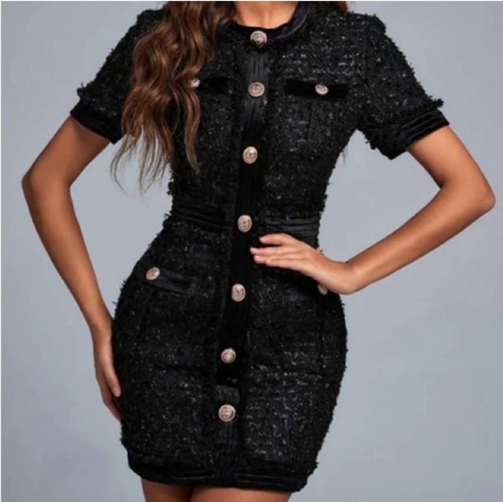 Elegant Black Mini Dress - Picture 9 of 9